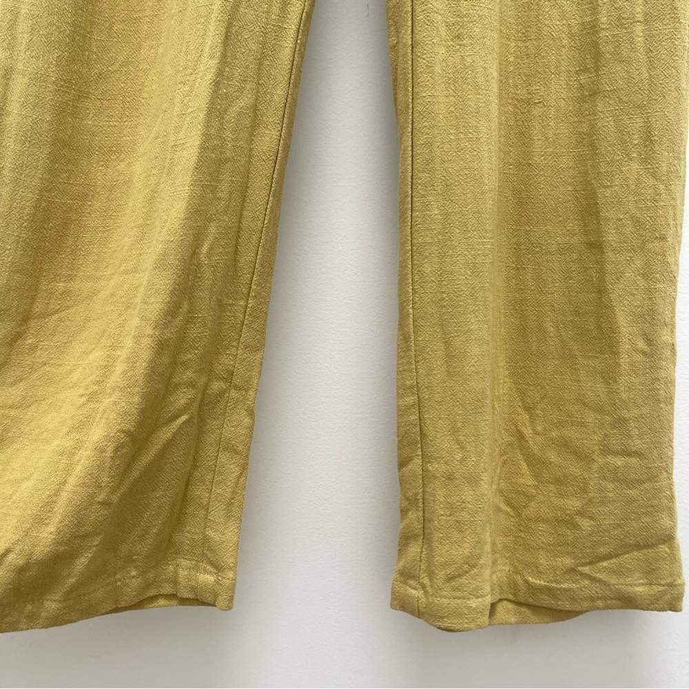Rachel Pally Rocco Linen Short Sleeve Cropped Mustard Jumpsuit Size Small - Picture 4 of 13